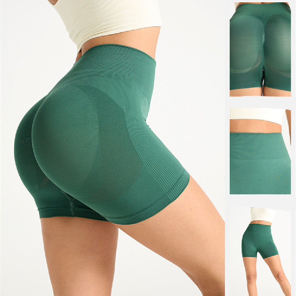 Pantaloncini modellanti imbottiti per yoga e sollevamento glutei- Pantaloncini modellanti senza cuciture a vita alta per le donne