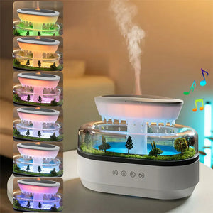 Raindrop Humidifier & Aroma Diffuser with Soothing Rain Sounds White Noise Home Ultrasonic Fragrance Diffuser For Bedroom Desk