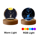6cm RGB Night Light Milky Way Galaxy Solar System Crystal Ball Children Night Lamp Bedroom Ambient LED Light Creative Gift Decor