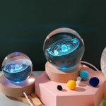 6cm RGB Night Light Milky Way Galaxy Solar System Crystal Ball Children Night Lamp Bedroom Ambient LED Light Creative Gift Decor