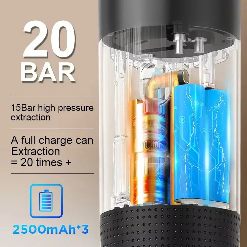 3-in-1 Portable Capsule Coffee Maker, Wireless Heating Electric Espresso Coffee Maker for Car Home, Travel Camping Coffee Maker