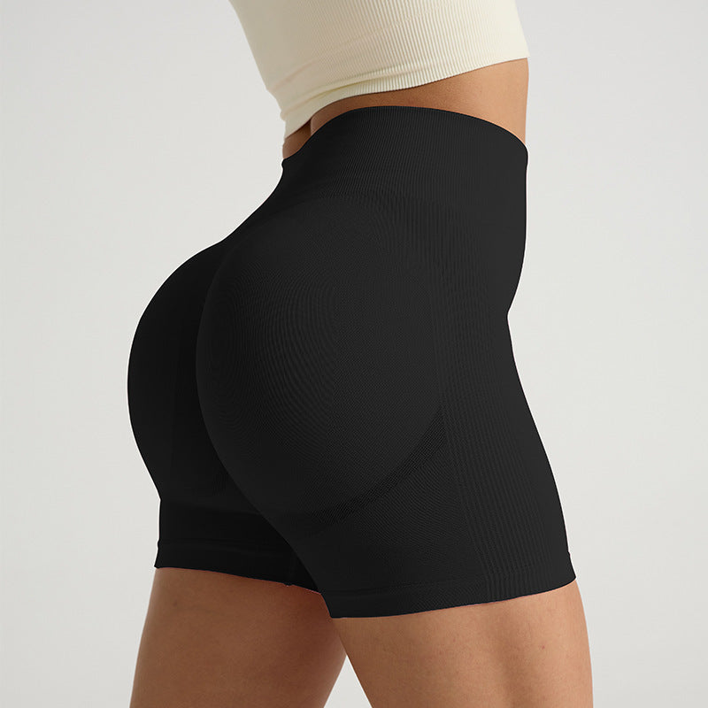 Pantaloncini modellanti imbottiti per yoga e sollevamento glutei- Pantaloncini modellanti senza cuciture a vita alta per le donne